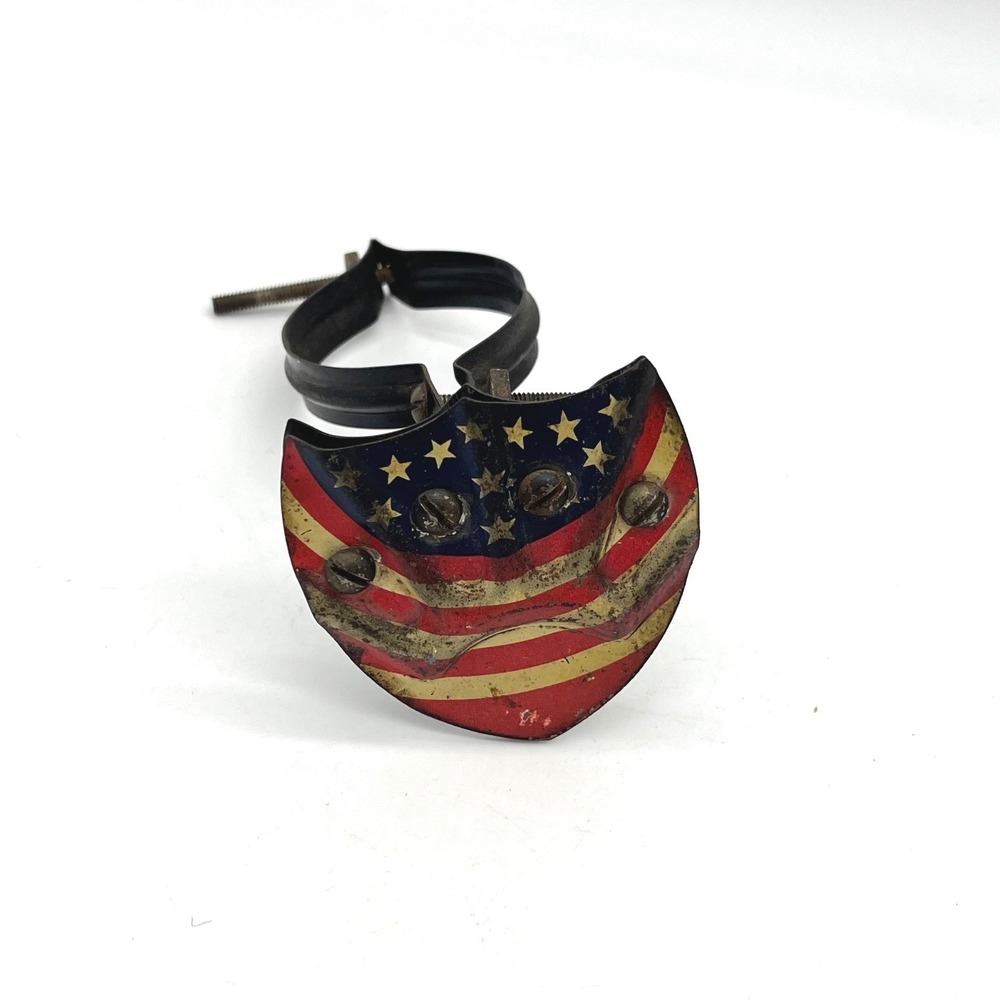 Antique Patriotic American Shield Auto Radiator Flag Holder 1910s-1930s USA Flag